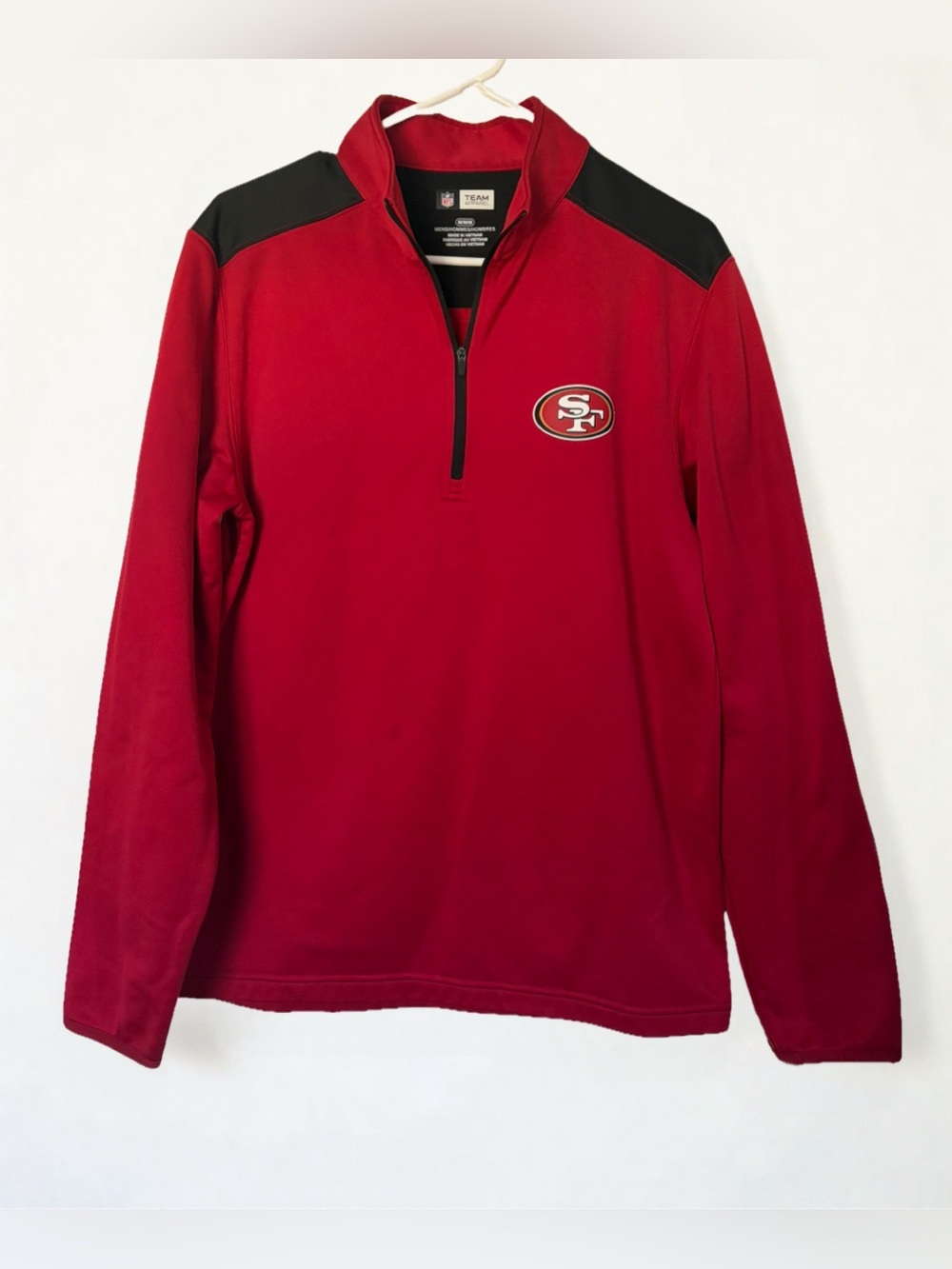 San Francisco 49ers Men's Red & Black Quarter-Zip Pullover